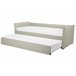 Beliani Cama com estrado Poliéster LIBOURNE 184x220 Azul Marino
