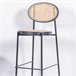 Banqueta vintage com design clássico em rattan natural - North Preto