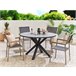 Beliani Mesa redonda MALETTO 120x120 Cinza