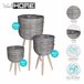 Well Home Conjunto 3 vasos de flores com pernas Cinza