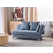 Beliani Chaise longue à direita Linho sintético MERI Azul