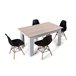 Pacote de mesa de jantar ou cozinha + 4 cadeiras estilo nórdico 138x80 Branco