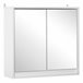 Armário de Casa de Banho Melamina de Madeira, MDF e Vidro HOMCOM 48 Branco