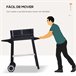 Barbecue a Carvão Metal e Porcelana Outsunny Preto