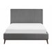 Beliani Cama com estrado Veludo BAYONNE 151x212 Cinza Claro