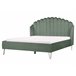 Beliani Cama com estrado Veludo AMBILLOU 177x214 Verde