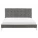 Beliani Cama com estrado Veludo AMBERT 168x212 Cinza