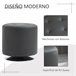 Apoio para os pés Otomano Giratório PU, Espuma, Metal Galvanizado Branco