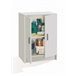 Armário multiuso com 2 portas com efeito madeira Branco