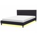Beliani Cama com LED Poliéster FITOU 190x214 Preto