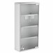 Armário para Remedios Aço 430 inox, porta em vidro temperado Cinza