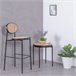 Banqueta vintage com design clássico em rattan natural - North Preto