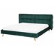 Beliani Cama com estrado Veludo SENLIS 254x220 Verde Escuro