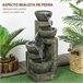 Fonte de Água em Cascata Resina Outsunny Multicor