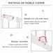 Barreira de Segurança Extensível Metal e Plástico PawHut Branco