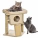 Arranhador para Gatos Aglomerado de Madeira, Pelúcia e Juta Castanho