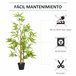 Bambú Artificial PE, PP, Cimento Outsunny, casa - decoração Verde