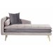 Beliani Chaise longue izquierdo Terciopelo GONESSE Azul Marino