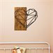 Placa decorativa WOOD HEART em metal negro Preto