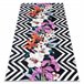 ANDRE 2300 Tapete flores zigzag antiderrapante 80x150 Preto