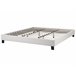 Beliani Cama com estrado Poliéster ROANNE 190x213 Cinza Claro