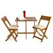 Conjunto de mesa com 2 cadeiras de jardim em madeira Melzo Madeira