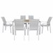 Set de jardim com mesa e 6 cadeiras ANZIO cor cinzenta Branco