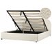 Beliani Cama com armazenamento Bouclé QUILLIEN 172x217 Bege