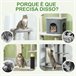 Arranhador para Gatos Melamina de Madeira e Sisal PawHut Cinza