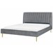 Beliani Cama com estrado Veludo MARVILLE 202x225 Cinza
