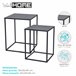 Well Home Conjunto de 2 mesas quadradas de metal Preto