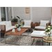 Beliani Conjunto lounge Madeira de acácia BERMUDA Branco/ Bege