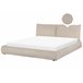 Beliani Cama com estrado Bombazine VINAY 196x233 Cinza Claro
