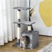 Arranhador para Gatos Aglomerado de Madeira, Pelúcia e Sisal Cinza