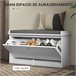 Banco Sapateira MDF, melamina de madeira, poliéster HOMCOM Branco