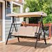 Baloiço de Jardim Metal e Poliéster Outsunny Bege