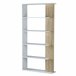 Estante de livros Lugo Branco/Carvalho 5 compartimentos Branco