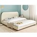 Beliani Cama com estrado Poliéster ROISEL 201x226 Creme