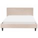 Beliani Cama com estrado Poliéster FITOU 150x214 Areia