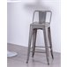 Banqueta industrial de metal com encosto baixo  - Bistro AlumÍnio