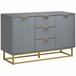 Aparador MDF e Metal HOMCOM, casa - móveis de armazenamento Cinza