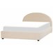 Beliani Cama com armazenamento Bouclé VAUCLUSE 194x214 Bege