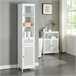 Armário alto Karlsøy com gaveta MDF PVC rattan Branco