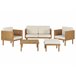 Beliani Conjunto lounge Madeira de acácia BARATTI Creme