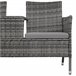 Banco de jardim de vime 131x61 Cinza