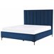 Beliani Cama com estrado Veludo SEZANNE 170x215 Azul Marino