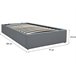 Cama de solteiro em PVC com caixa Cinza