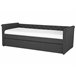 Beliani Cama com estrado Poliéster LIBOURNE 92x220 Azul Marino