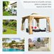 Pérgola de Exterior Aço e Poliéster Outsunny 300x300 Bege