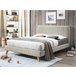 Beliani Cama com estrado Chenille TALENCE 198x218 Bege